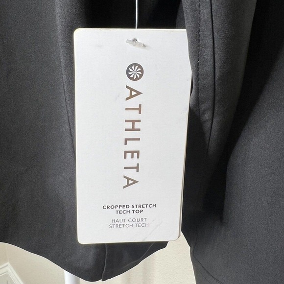 Athleta Black Long Sleeve Cropped Button Up Stretch Tech Top Plus Size 1X NWT - Picture 10 of 16